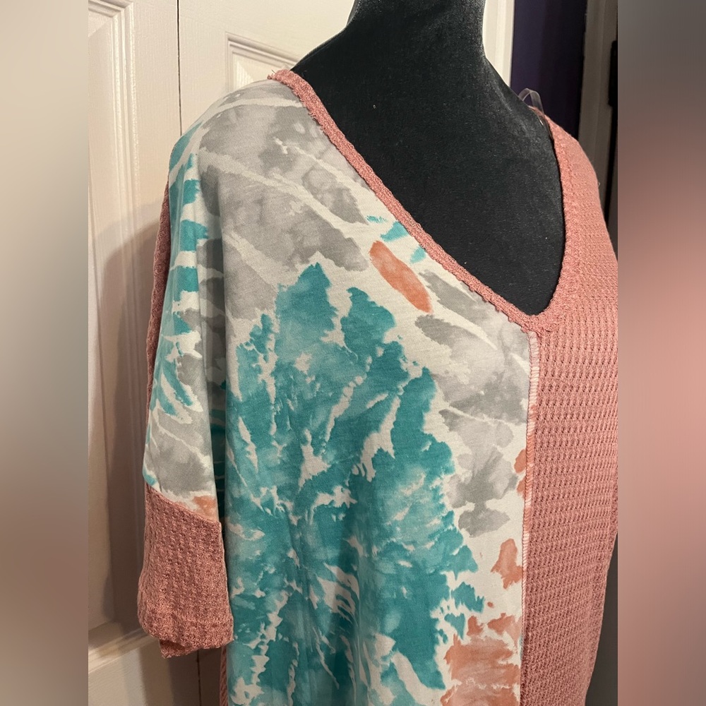 WOMEN’s Haptics by Holly Harper oversized xl lightweight waffle shirt